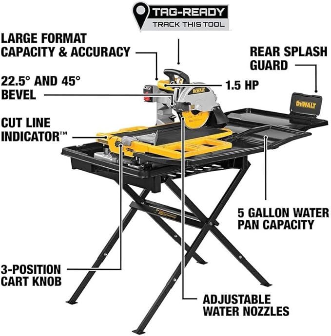 D36000S Dewalt 10 in. High Capacity Wet Tile Saw with Stand
