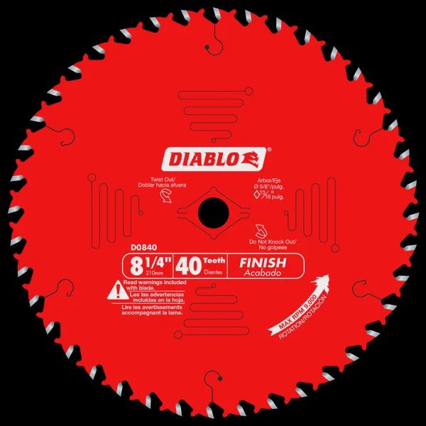 D0840X 8-1/4 in. x 40 Tooth Finishing