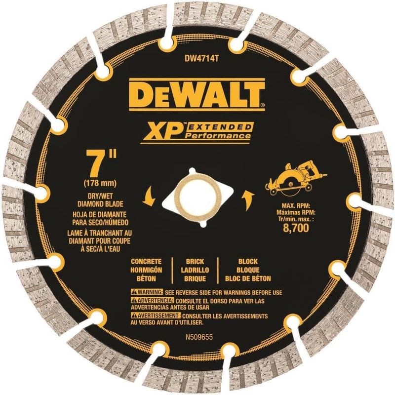 DW4714T 7 in. XP Turbo Segmented Diamond Blade