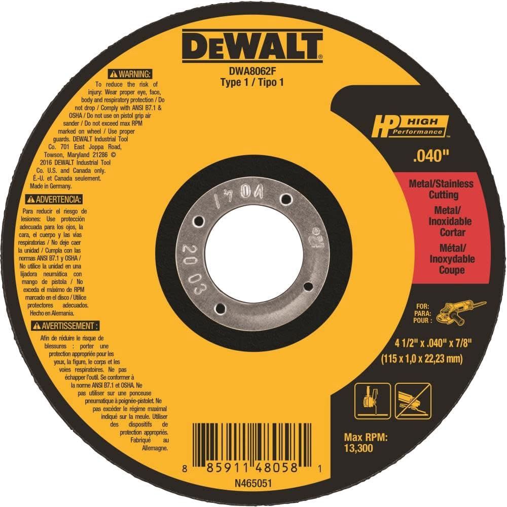 DWA8062F 4-1/2 X .040 X 7/8 T1 HP CUT