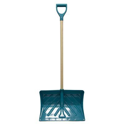 194535 Snow Pusher 24in Teal Poly Blade Ashwood D-Grip 52-1-/4&quot;