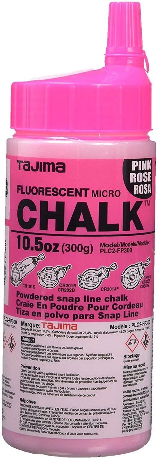 PLC2-FP300 Micro Chalk, ultra-fine chalk, fluorescent pink, easy-fill nozzle, 300g / 10.5 oz.