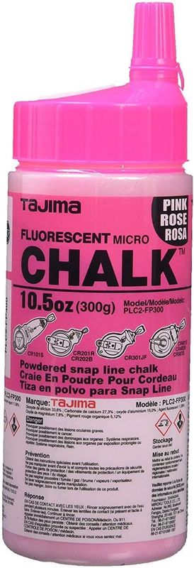 PLC2-FP300 Micro Chalk, ultra-fine chalk, fluorescent pink, easy-fill nozzle, 300g / 10.5 oz.