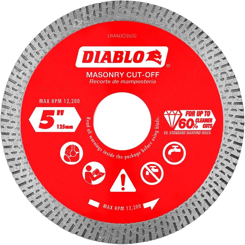 DMADC0500 5 in. Diamond Continuous Rim Cut-Off Discs for Masonry