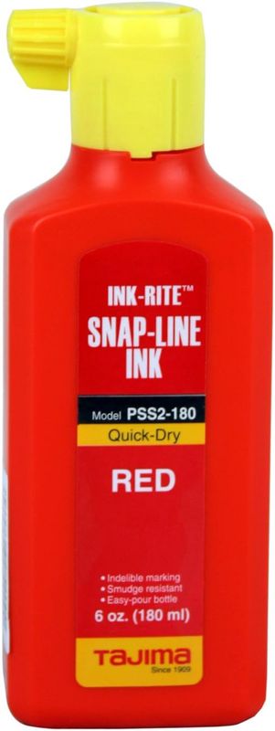 PSS2-180 Tajima INK-RITE Quick Dry Liquid Permanent Red Ink with Easy Fill Nozzle for INK-RITE
