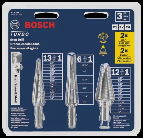 SDC30 3pc HSS Step Drill Set