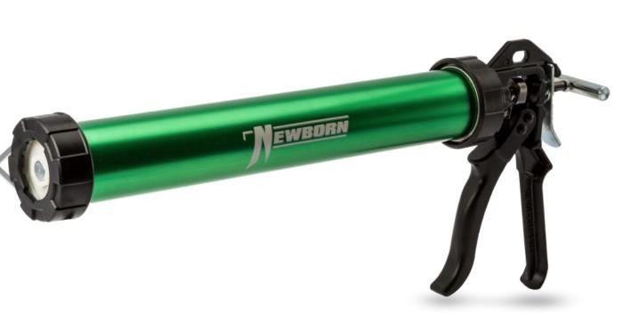 620-AL-GREEN Newborn 15&quot; Sausage/Cartridge/Bulk Applicator with Aluminum Barrel. 18:1 Thrust - GREEN