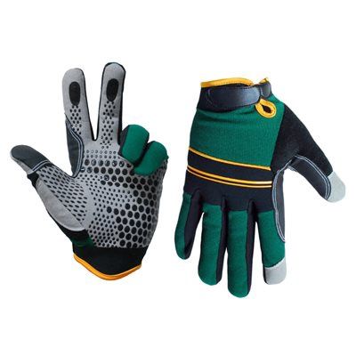 105591 1 Pair Super Gripper Contractor Gloves Green / Black (XL)