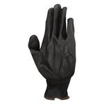 105554 1dz Knitted Polyester Gloves Black With  Pu palm (XL)