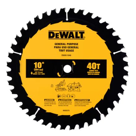 DWA11040 DEWALT 10 IN 40T SAW BLADE