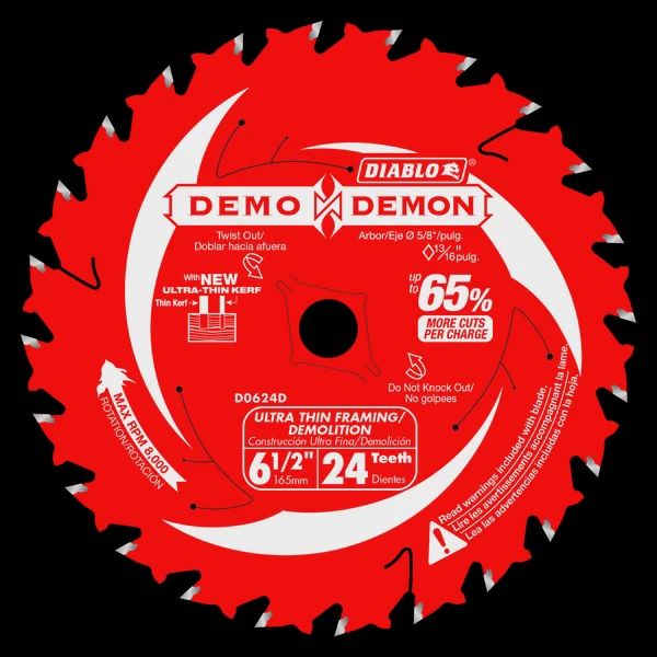 D0624DAC 6-1/2 in. 24-Tooth Ultra-Thin Framing/Demolition Saw Blade