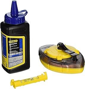 47-464 STANLEY PowerWinder Chalk Box Set with Blue Chalk and Line Level (3-Piece)