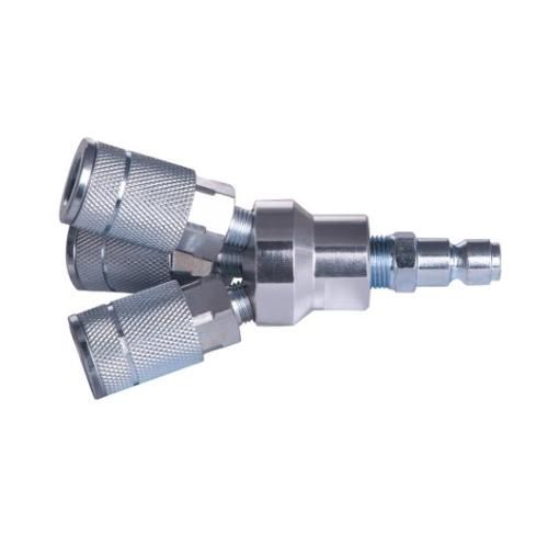 BAF-PMAN 3/8&quot; AUTO QC ROUND MANIFOLD 3 COUPLER X 1 NIPPLE