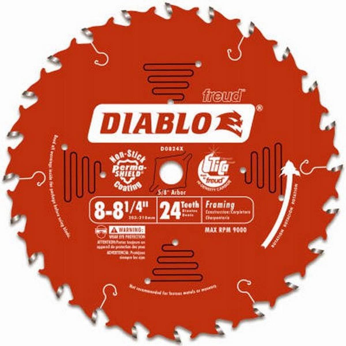 D0824X 8Ã¢â‚¬â€˜1/4&quot; x 24 Tooth Framing Saw Blade