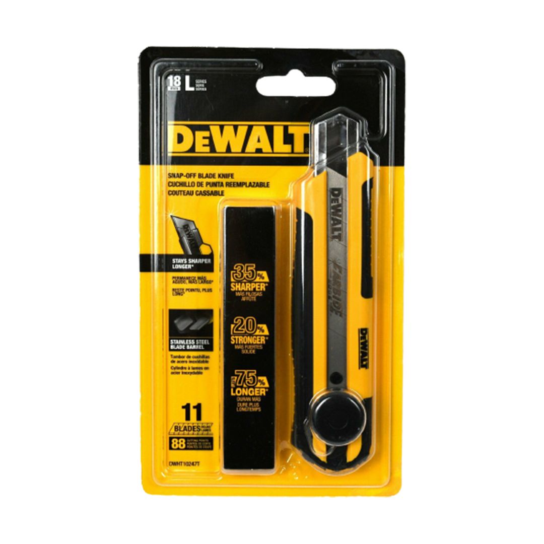 DEWALT 18mm Snap-Off Knife with 10-pack Blades