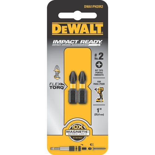 DWA1PH2IR2 1&quot; PHILLIPS NO.2 MPACT READY  2PK