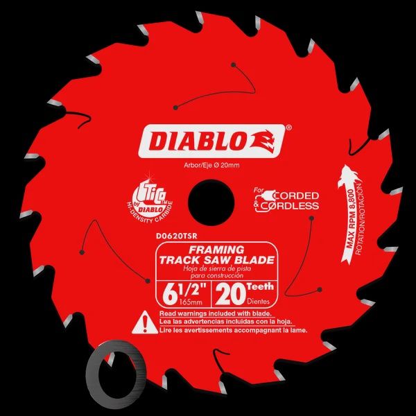D0620TSR Diablo 6-1/2 in. 20-Tooth Framing Track Saw Blade