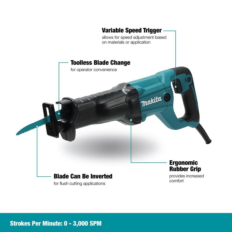 JR3051T 1-3/16" Recipro Saw, Toolless