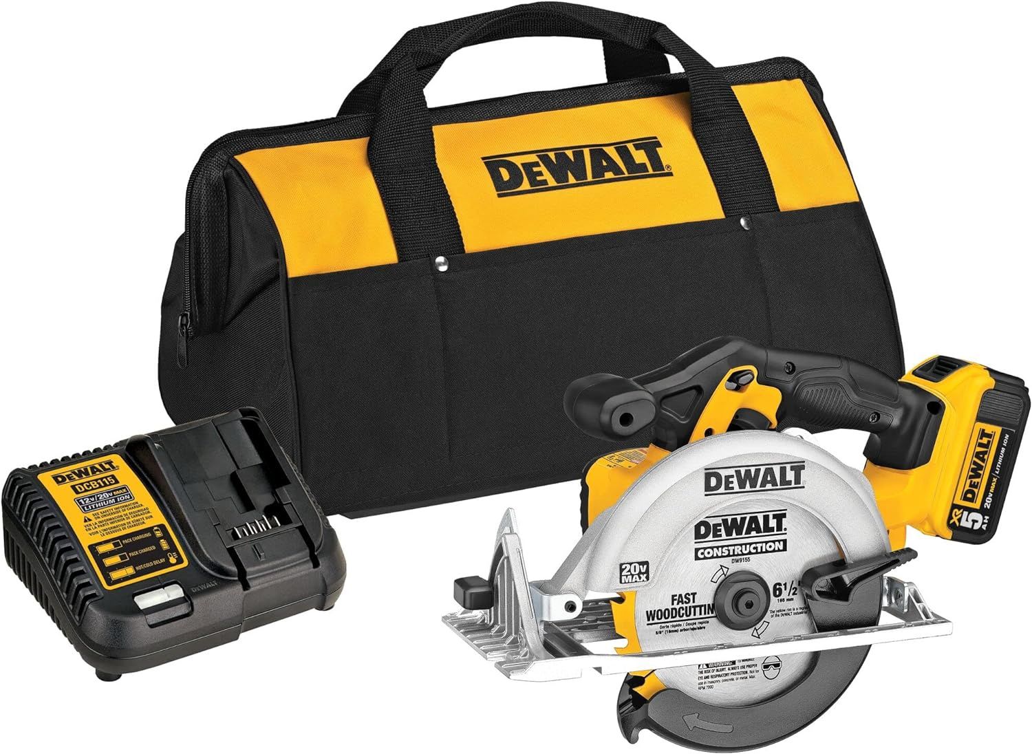 DCS391P1 20V MAX* 6-1/2 in. Circular Saw Kit (5.0 Ah)