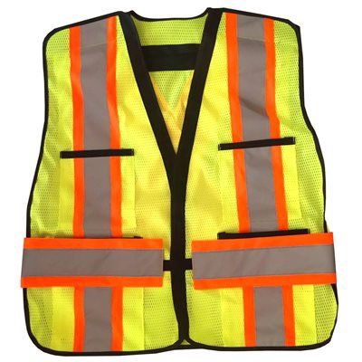 105584 Safety Vest 5-point Tear-Away Hi-Vis Yellow (OSFA)