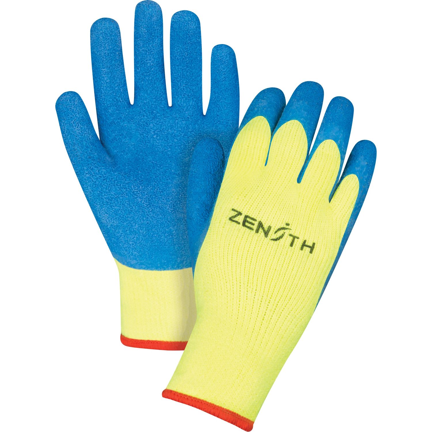 10 Gauge Yellow Brushed -Black Latex Size XL