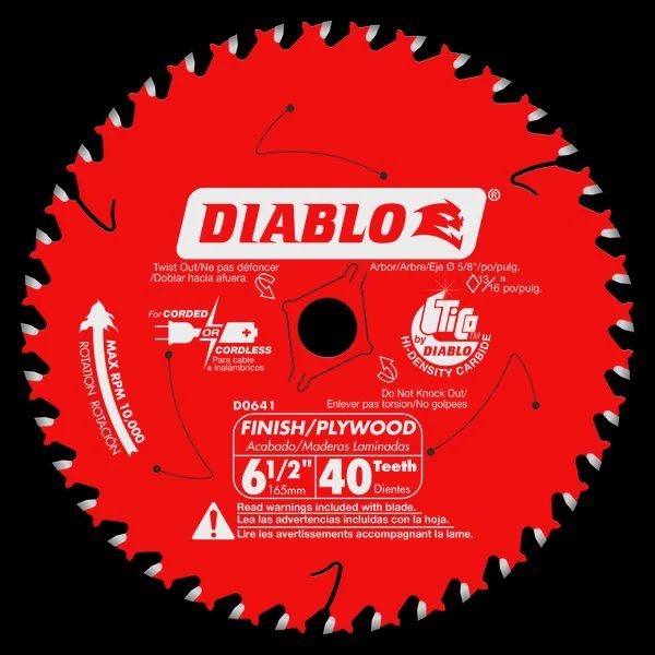 D0641A 6-1/2 in. x 40 Tooth Finish Trim Saw Blade