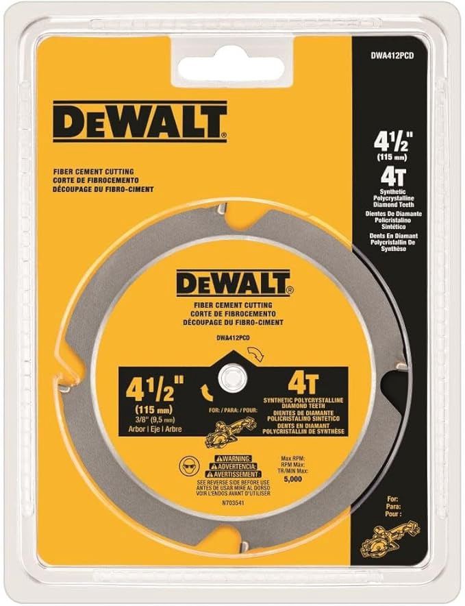 Dewalt 4-1/2-inch 4-Tooth Fiber Cement Cutting Circular Saw Blade