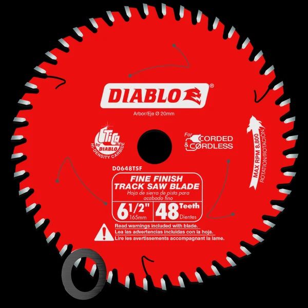 D0648TSF Diablo 6-1/2 48-Teeth Track Saw Blade for Fine Finish and Plywood