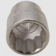 209 3/4&quot; Dr. Hex Socket, Steel- CrV, Finish- Matt Chrome,55mm
