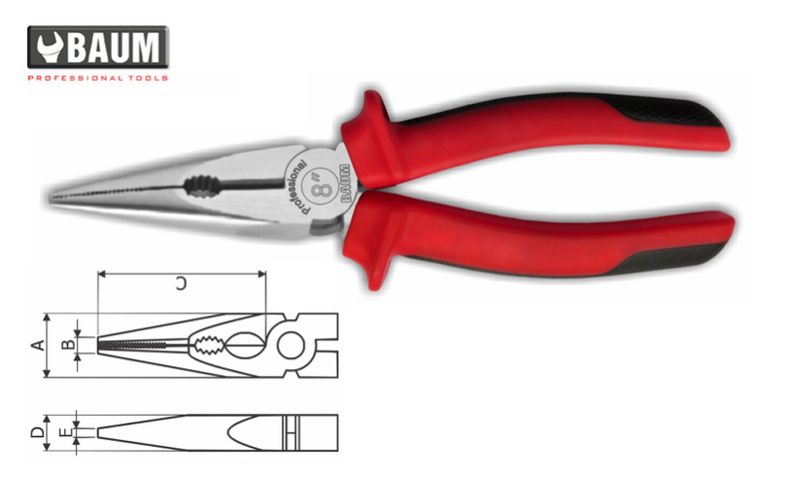 4 Long Nose Pliers, Steel- C60, Finish- Polished 8&quot; / 200 MM