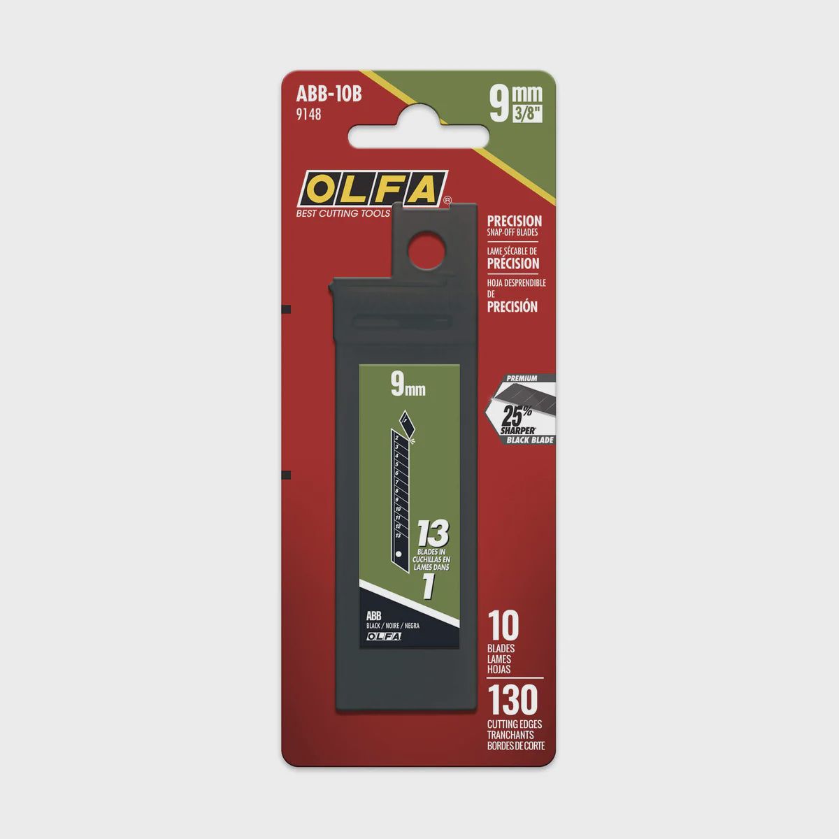 ABB-10B Olfa 9mm UltraSharp Snap-Off Black Blades - 10/pk