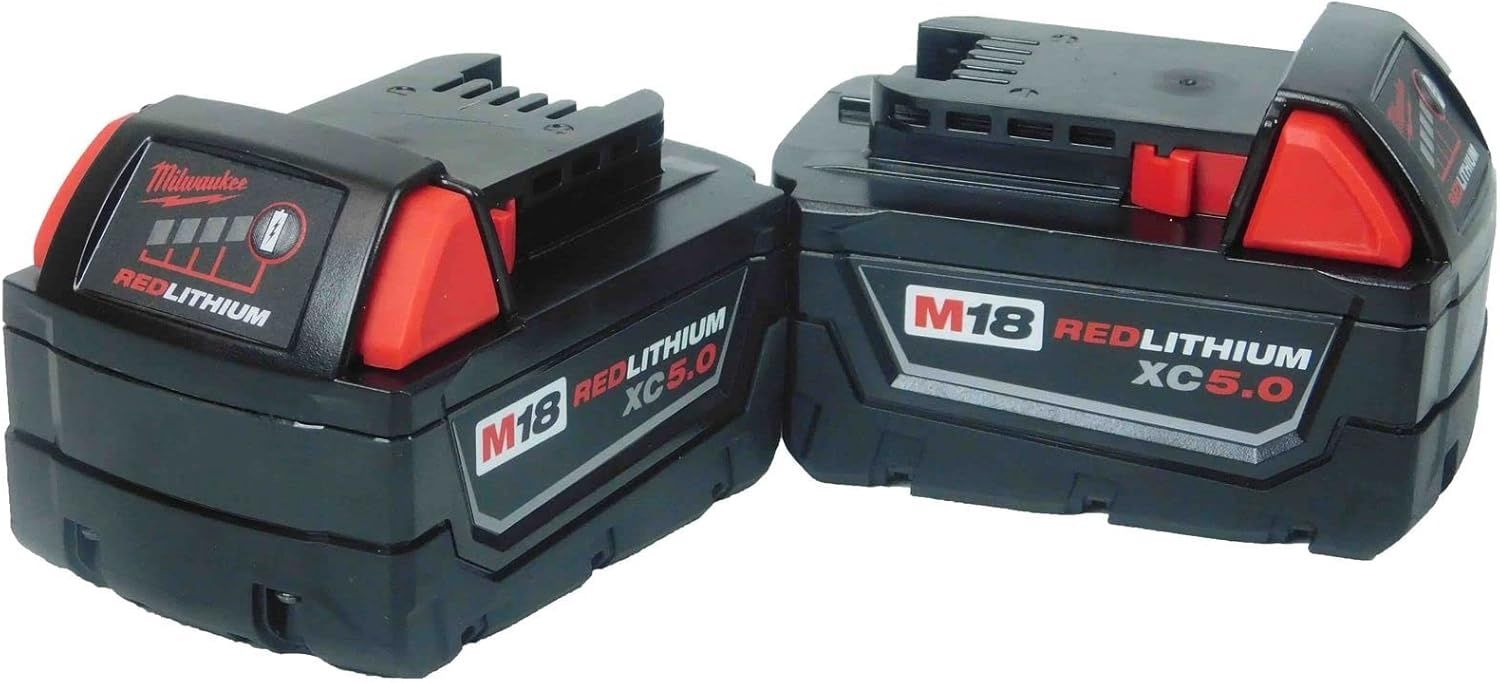 48-11-1852 Milwaukee M18 REDLITHIUM XC 5.0 Ah Battery Pack - 2 Pack