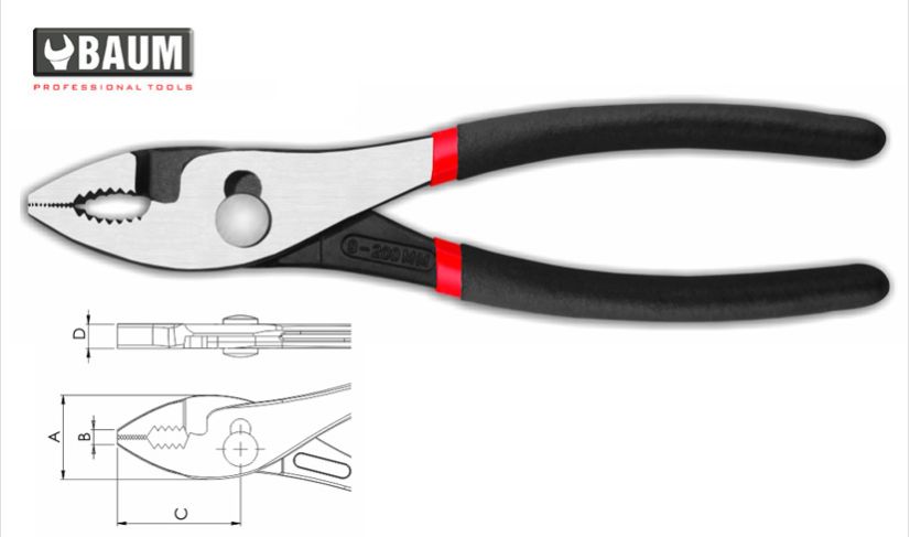 17 Slip Joint Pliers, Steel- C60, Finish- Polished 8&quot; / 200 MM