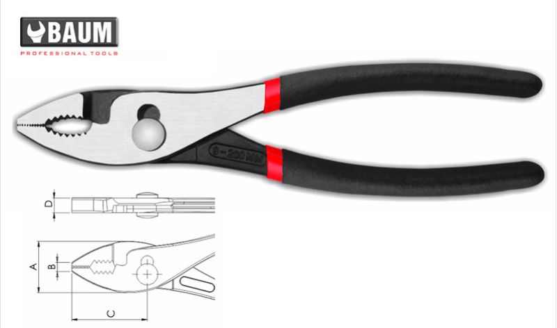 17 Slip Joint Pliers, Steel- C60, Finish- Polished 8&quot; / 200 MM