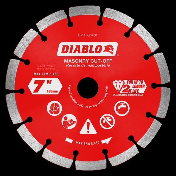 DMADST0700 7 in. Diamond Segmented Cut-Off Discs for Masonry