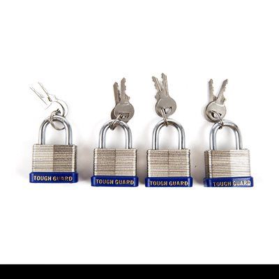 732071 Padlock Laminated 30mm 4pc pack Key Alike