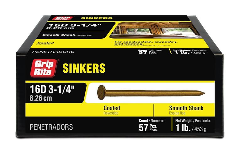 53127 16D 3-1/4&quot; Smooth sinker nails[Cement]