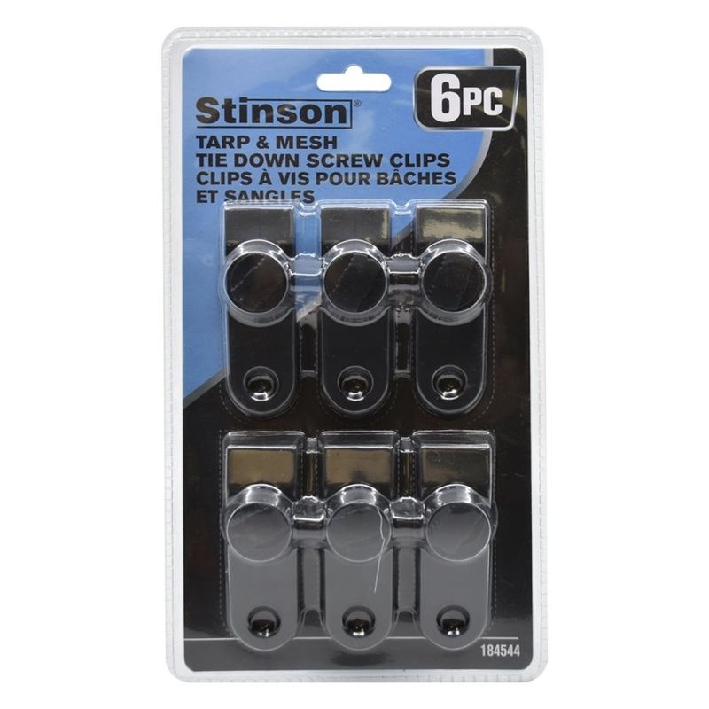 184544 6PC Tarp &amp; Mesh Tie Down Screw Clips
