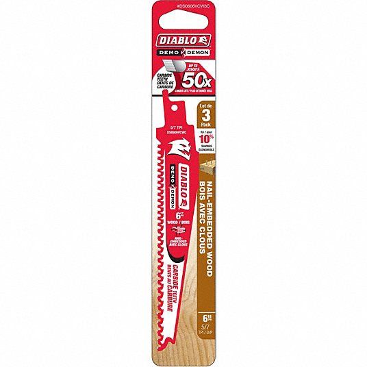DS0606VCW3C DB 6&quot; TCT NAIL/WOOD 3PK