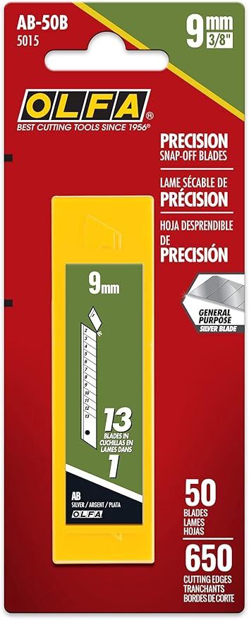 AB-50B Olfa 9mm Snap-Off Blades - 50/pk