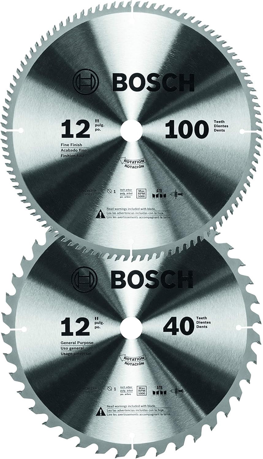 BCB12TW Bosch 12&quot; 100T &amp; 40T Saw Blades (2pk)