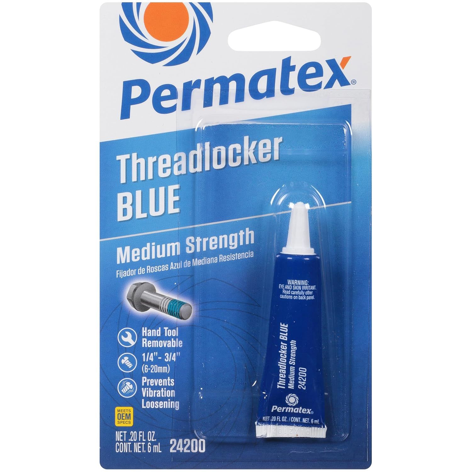 85024209 Permatex Threadlocker Medium Strength Blue 6ml