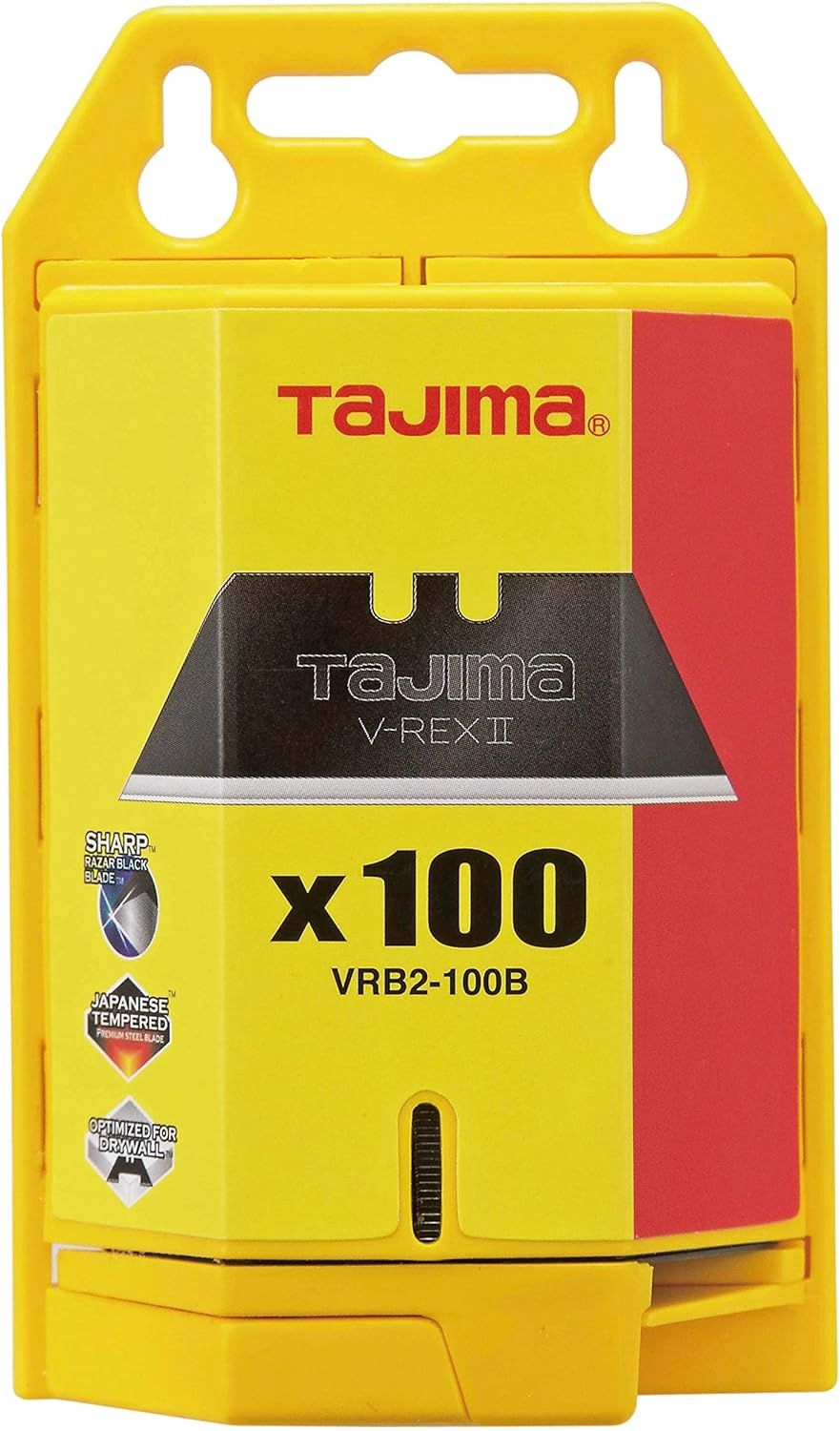 VRB2-100B V-REX II, premium tempered steel utility knife blades, 100-blade safety dispenser