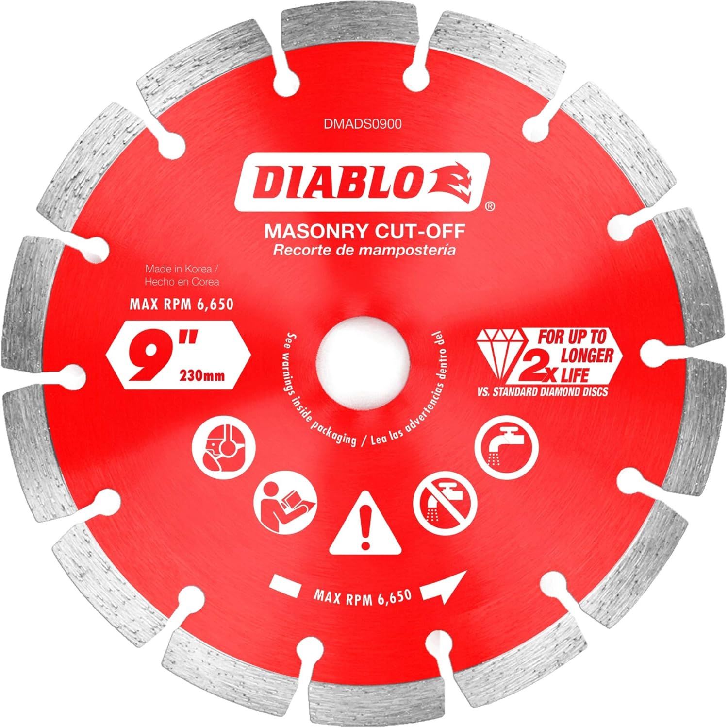 DMADS0900 9 in. Diamond Segmented Cut-Off Discs for Masonry