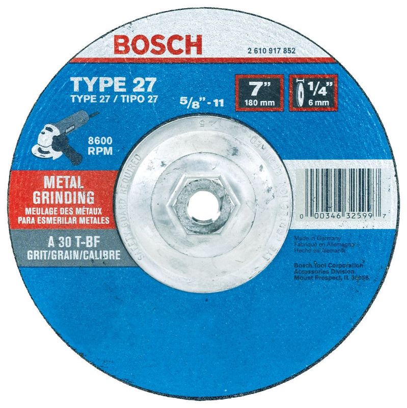 GW27M500 Grind Metal T27, 5x1/4x7/8,A30T