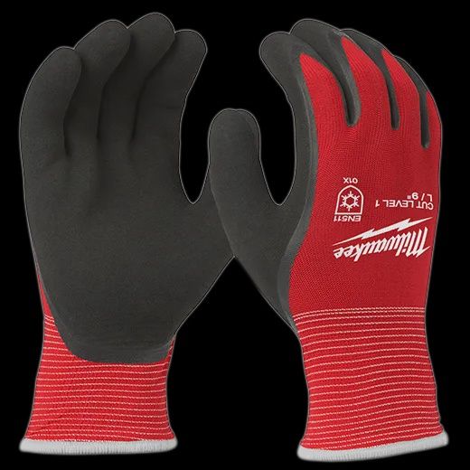 48-22-8912 Milwaukee Large Red Latex Level 1 Cut Resistant Insulated Winter Dipped Work Gloves