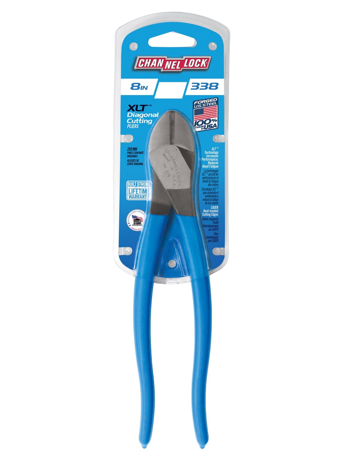 213361 Diagonal Lap Joint Cutting Pliers HCS 8in Channellock 338