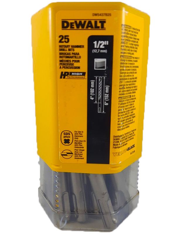 DeWalt DW5527B25 3/8&quot;x4&quot;x6 1/2&quot; Solid Rock Carbide SDS+ Bits
