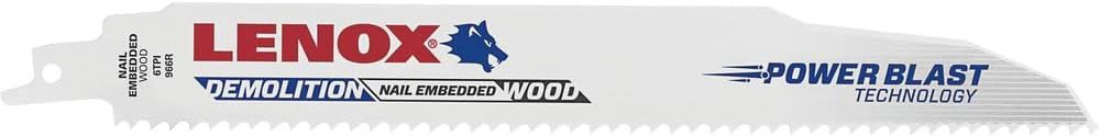 227630SB966R Lenox Reciprocating Saw Blade - 6 TPI 4,2mm  - 1&quot;25mm in 9&quot;229mm-Metal