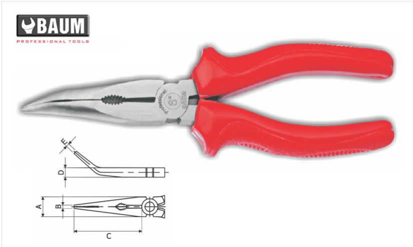 Bent Nose Pliers, Steel- C60, Finish- Polished 6&quot;/ 150 MM